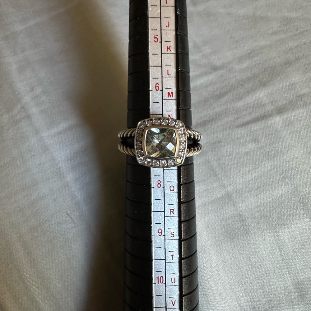 David Yurman Petite Albion Ring In Sterling Prasiolite Pav Diamonds View 5